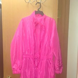 Neon Pink Nylon Jumpsuit